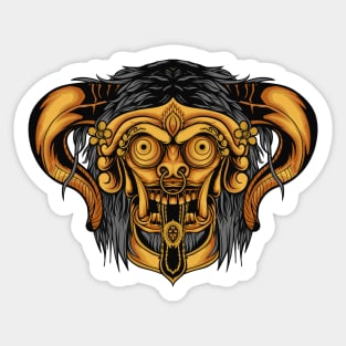 barong devil illustration Sticker